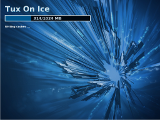 Fedora 14 hibernating with Tux on Ice using the new Laughlin theme